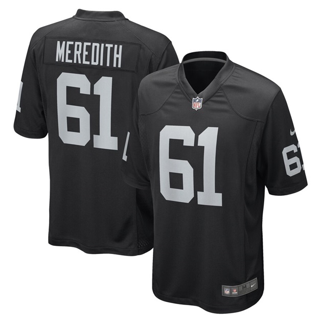 mens nike jordan meredith black las vegas raiders game player jersey